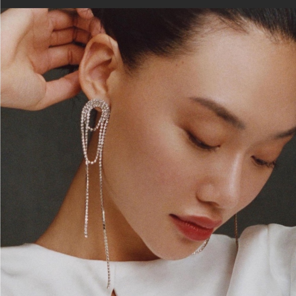 Anthro Shashi Crystal Vroom Earrings